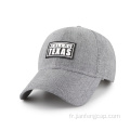 Casquette de baseball en tissu chambray à 6 panneaux en caoutchouc avec patchs soudés